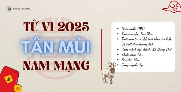 Tử Vi Tuổi Tân Mùi Năm 2025 Nam Mạng #1991 [Chuyên Gia Luận]